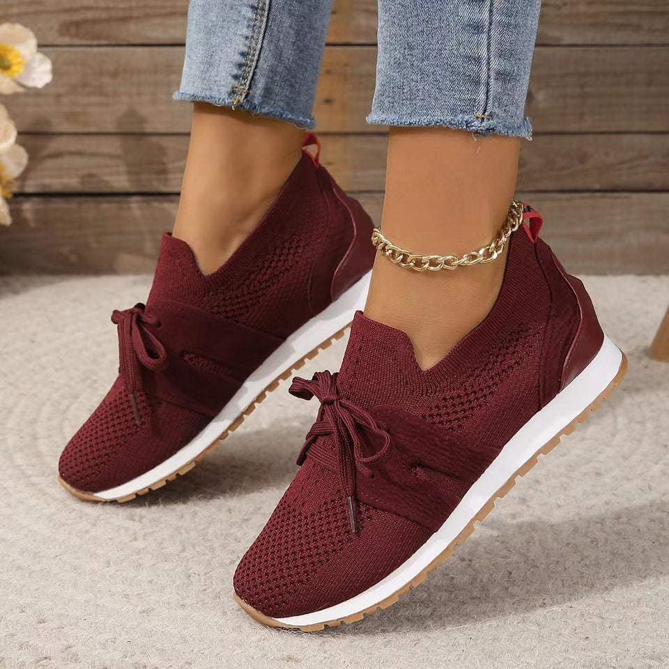 Baskets Décontractées en Maille pour Femme avec Détail Nœud