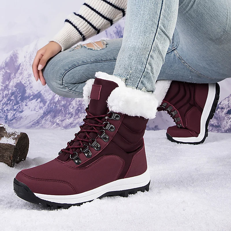 bottes d'hiver mi-mollet pour femmes