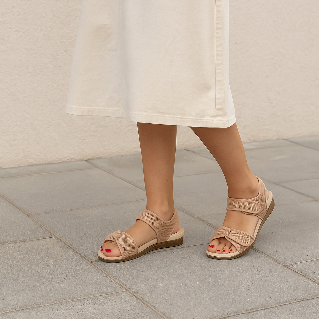 Sandale velcro ultra-confortable pour femmes avec semelle Dry-Tech