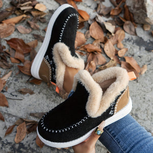 bottines d’hiver douillettes avec doublure en peluche